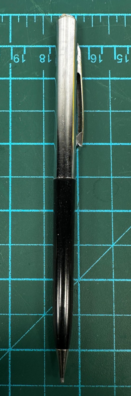 Vintage Sheaffer Mechanical Twist Pencil Black Chrome Personalized Ron Middleton
