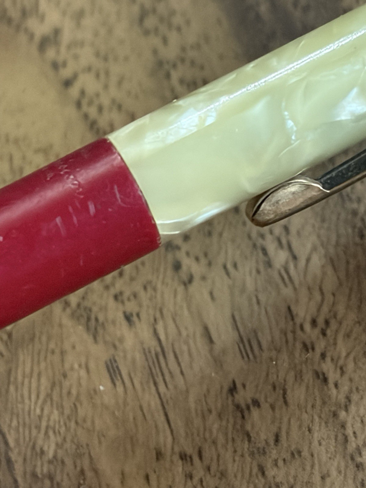 Vintage Mechanical Pencil FINELINE – Red & Pearloid MOP