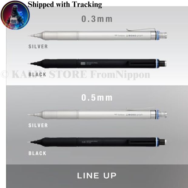 Tombow Mechanical Pencil 0.5mm MONO Monograph Fine Wide Field of View Low Center