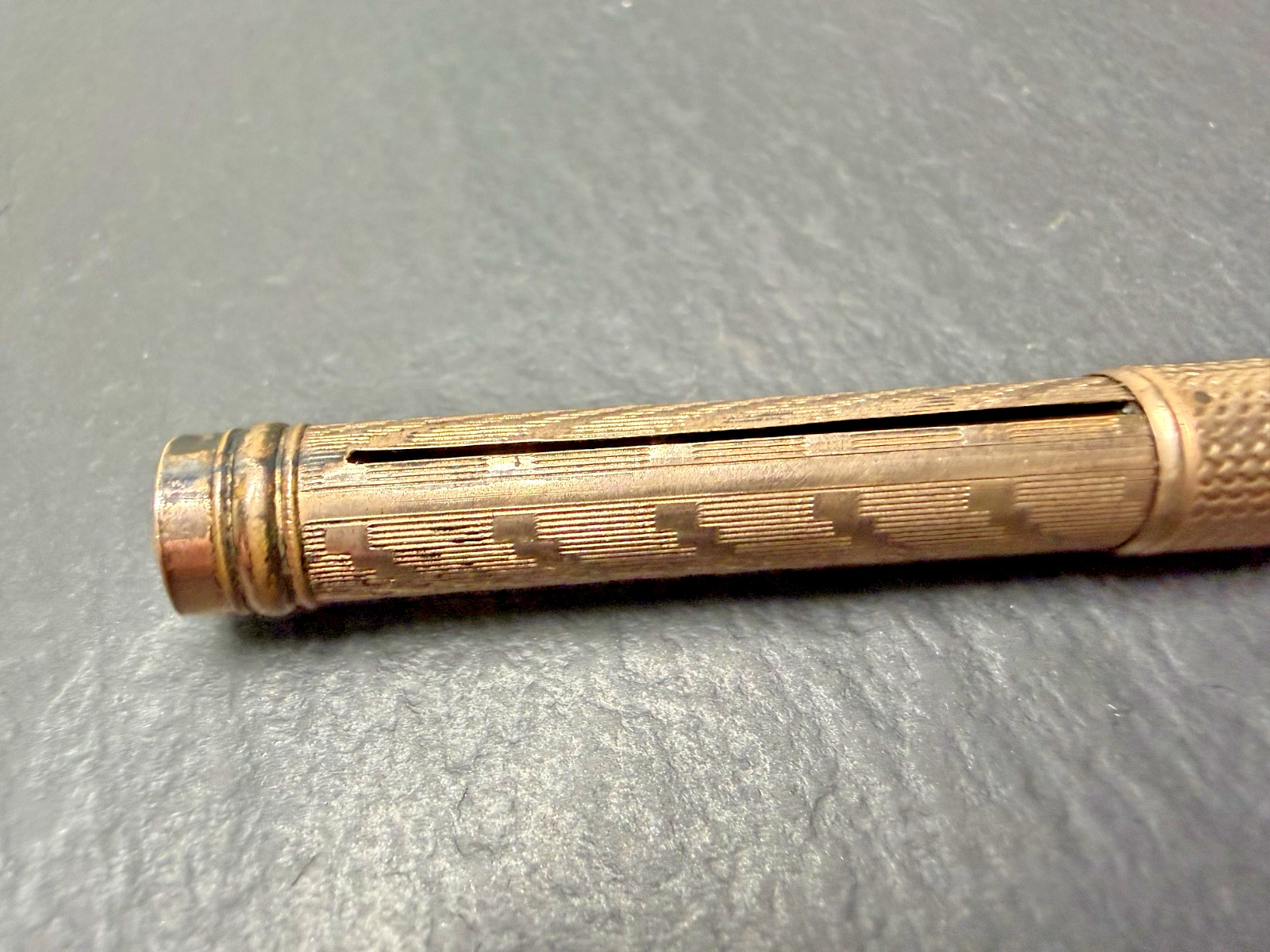 ANTIQUE GOLD FILLED COMBINATION DIP PEN W/NIB AND MECHANICAL PENCIL N995