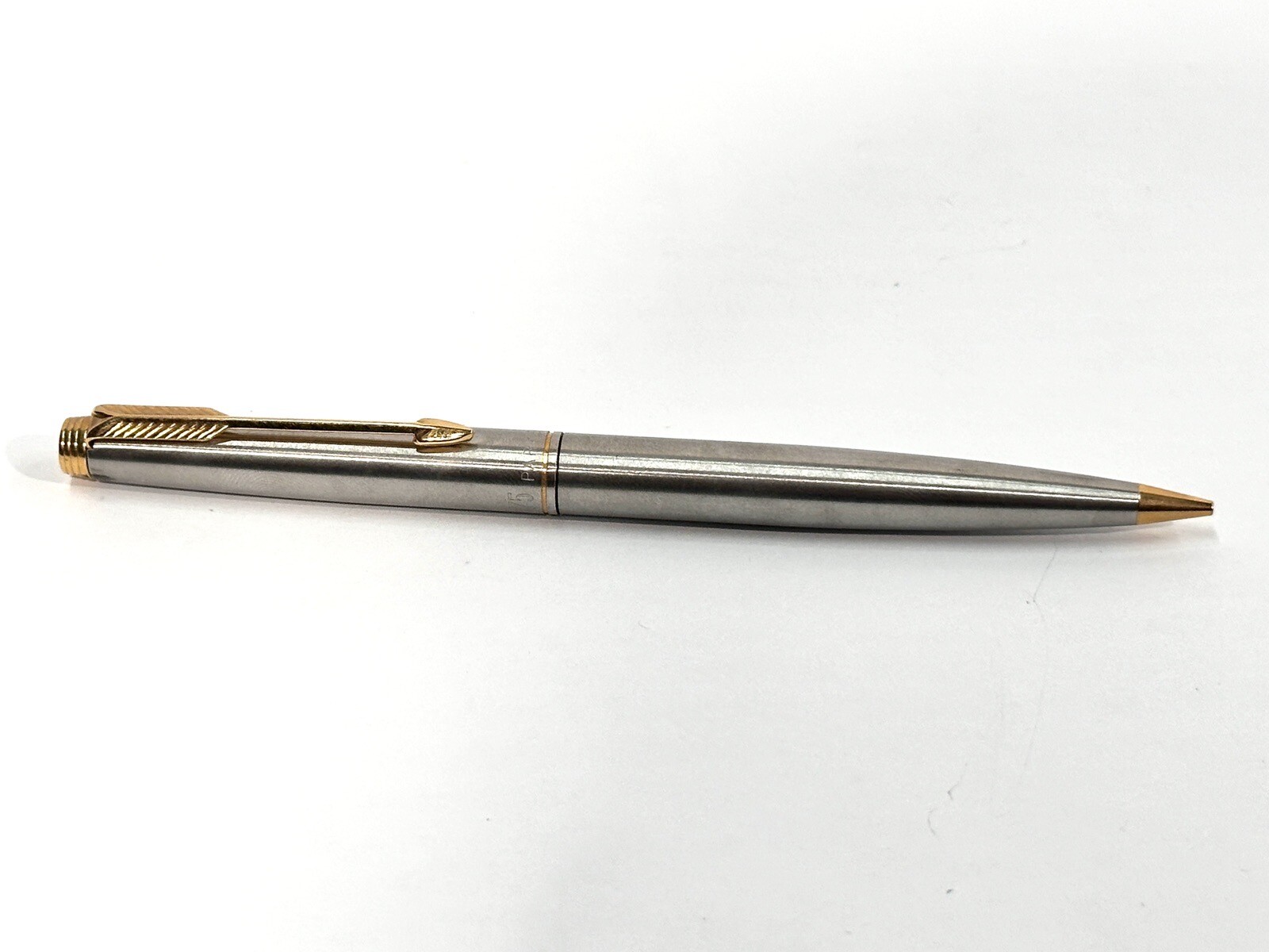 Vintage Parker 75 Made in USA Mechanical Pencil Stainless Steel with Gold Trim