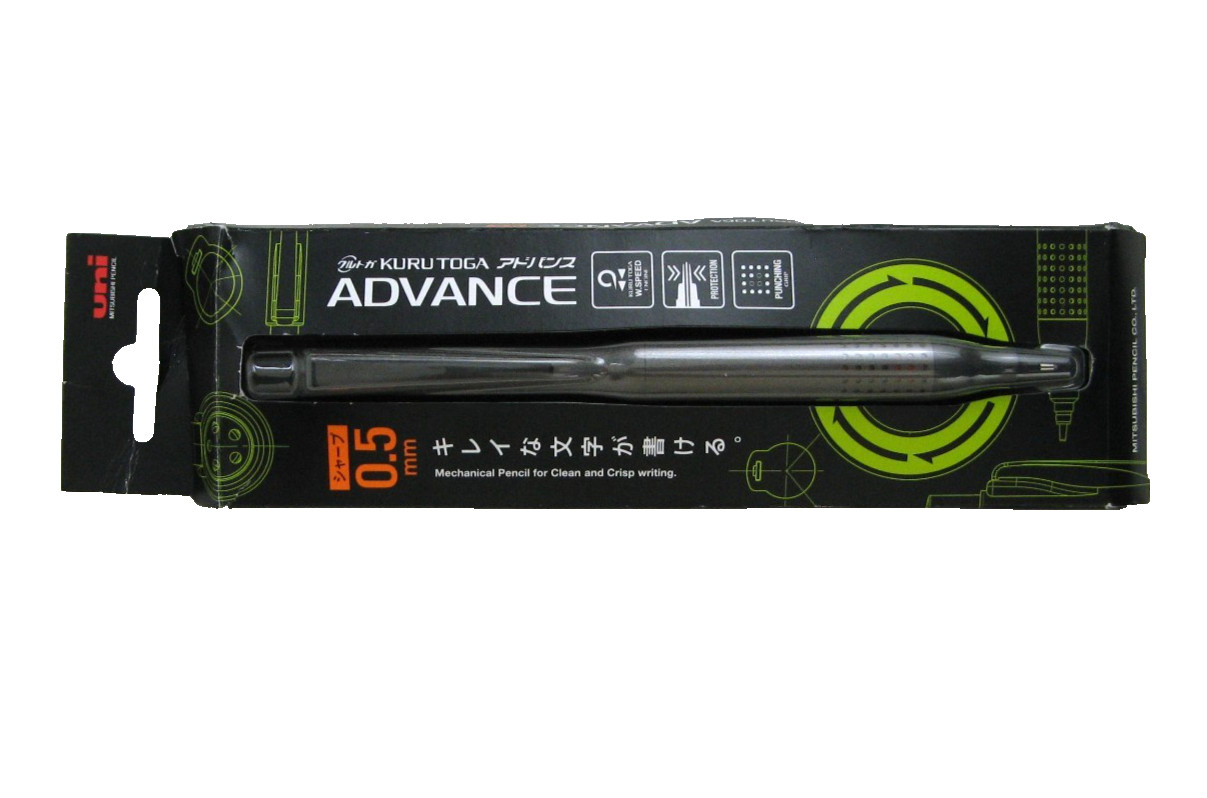 Uni KURUTOGA ADVANCE 0.5mm in Gun Metallic “Maintain the Sharper Edge” Japan