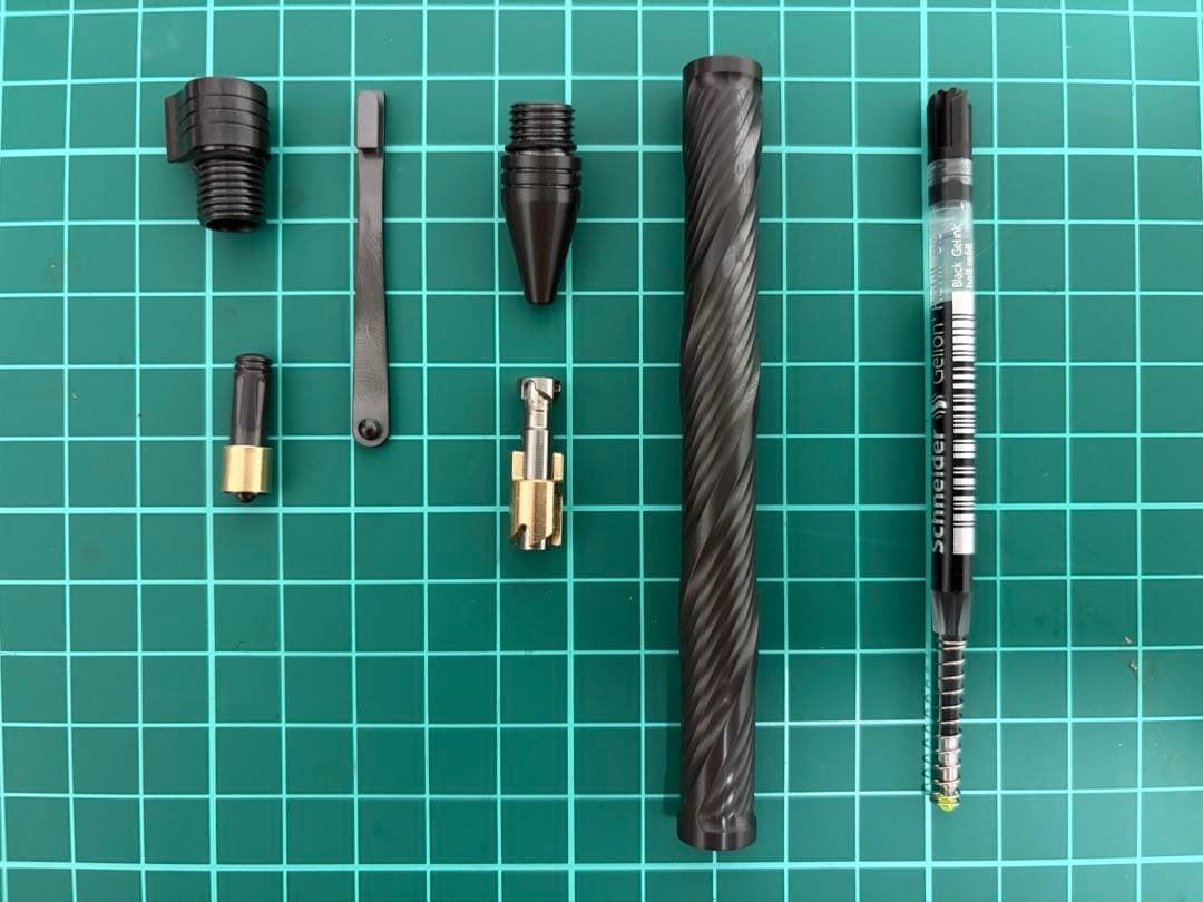 Twist Design Mechanical Pencil Body Metallic Gray Made of Zirconium Alloy