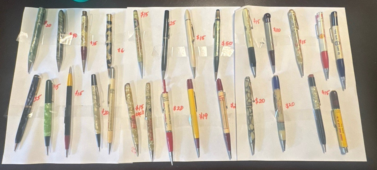 Lot of 27 Vintage Mechanical Pencils – Advertising, Sheaffers, Ritepoint, Etc