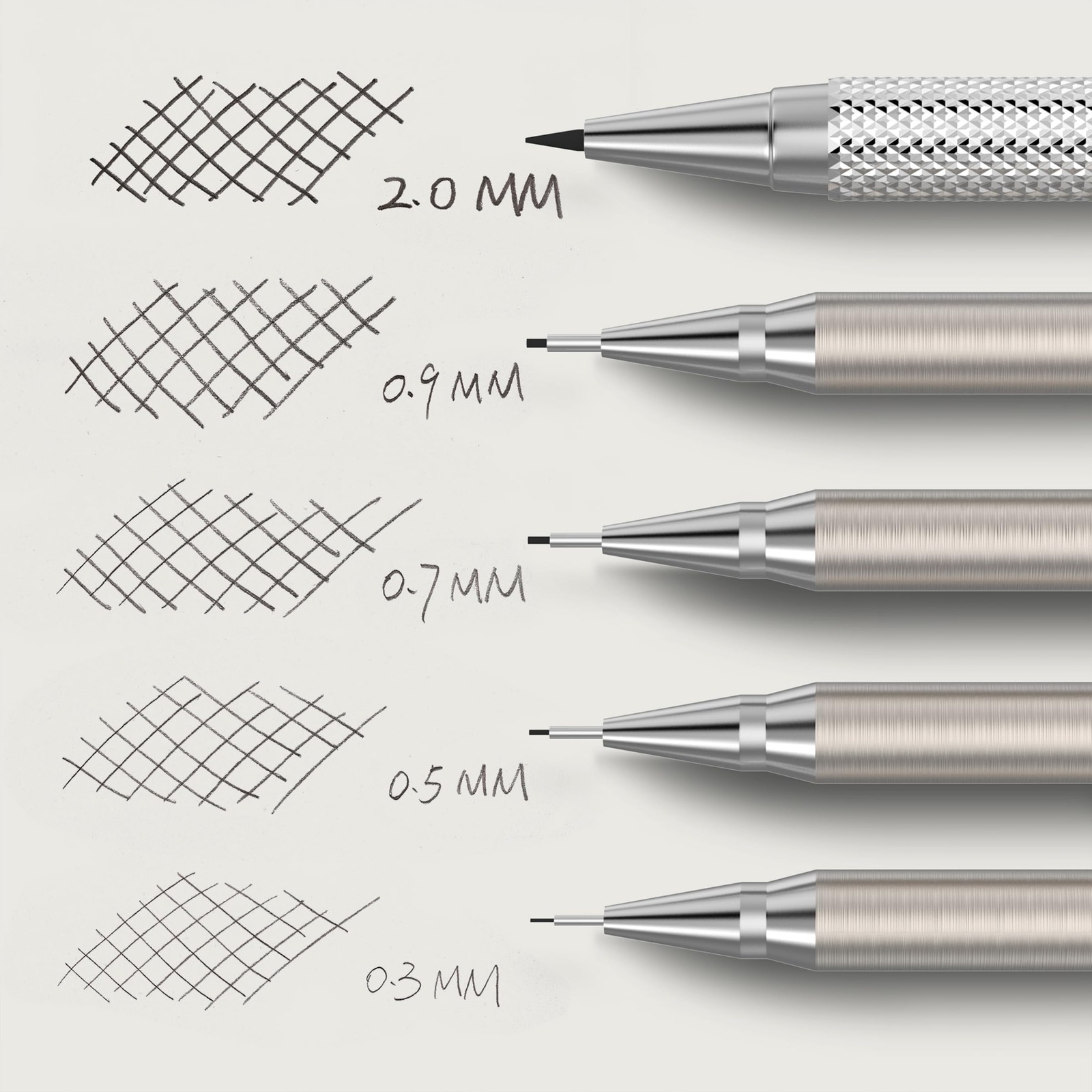 Mr. Pen- Metal Mechanical Pencil Set in Leather 5 Count (Pack of 1), Black