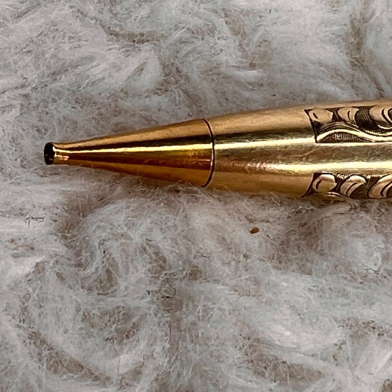 Vintage 70s Sheaffer 12k Imperial Mechanical Pencil Embossed Leaf Motif Gift