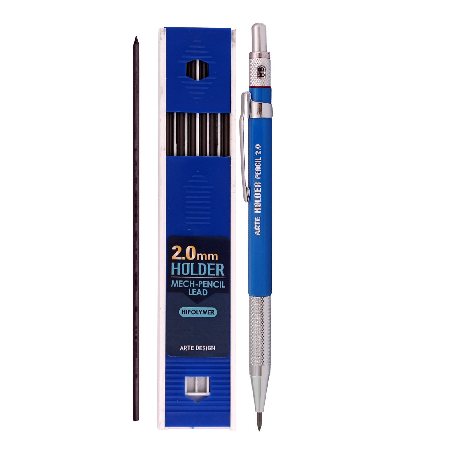 2.0mm Lead Holder Pen Mechanical Pencil For Art Sketching Drawing Blue