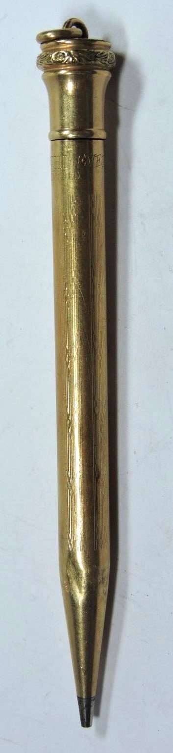 Antique Victorian WAHL EVERSHARP Yellow Gold GF Mechanical Pencil #P317