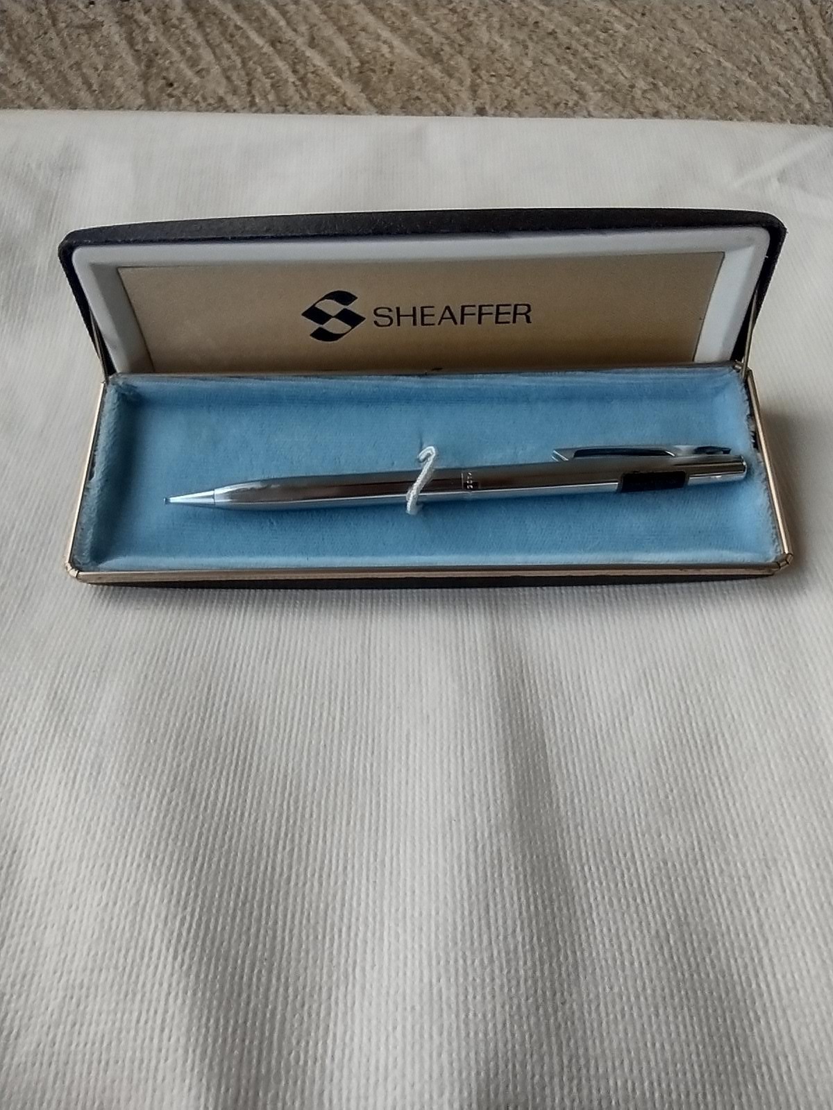 NEW 1970’s SHEAFFER MECHANICAL PENCIL 506 WHITE DOT SILVER CHROME USA HARD BOX