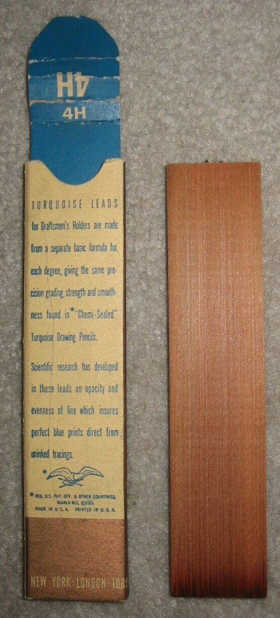 Vintage Eagle Turquoise Drawing Leads #2375 4H, 2 of 6 Count Remain, 1935