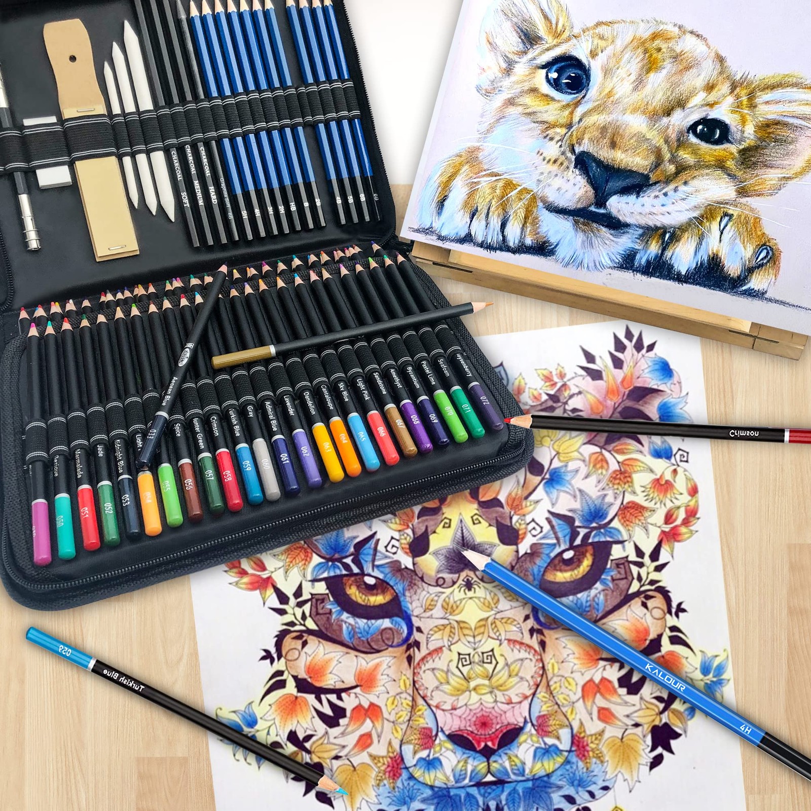 KALOUR 96 Premium Drawing Pencil Set,including 72 Colored pencil Multicolored