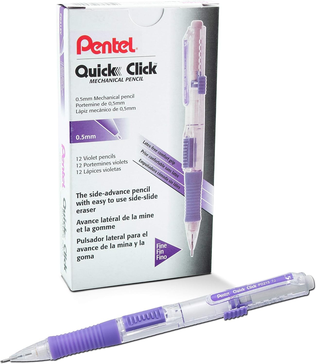 Quick Click Mechanical Pencil Set – 0.5mm – 12 Pack – Violet