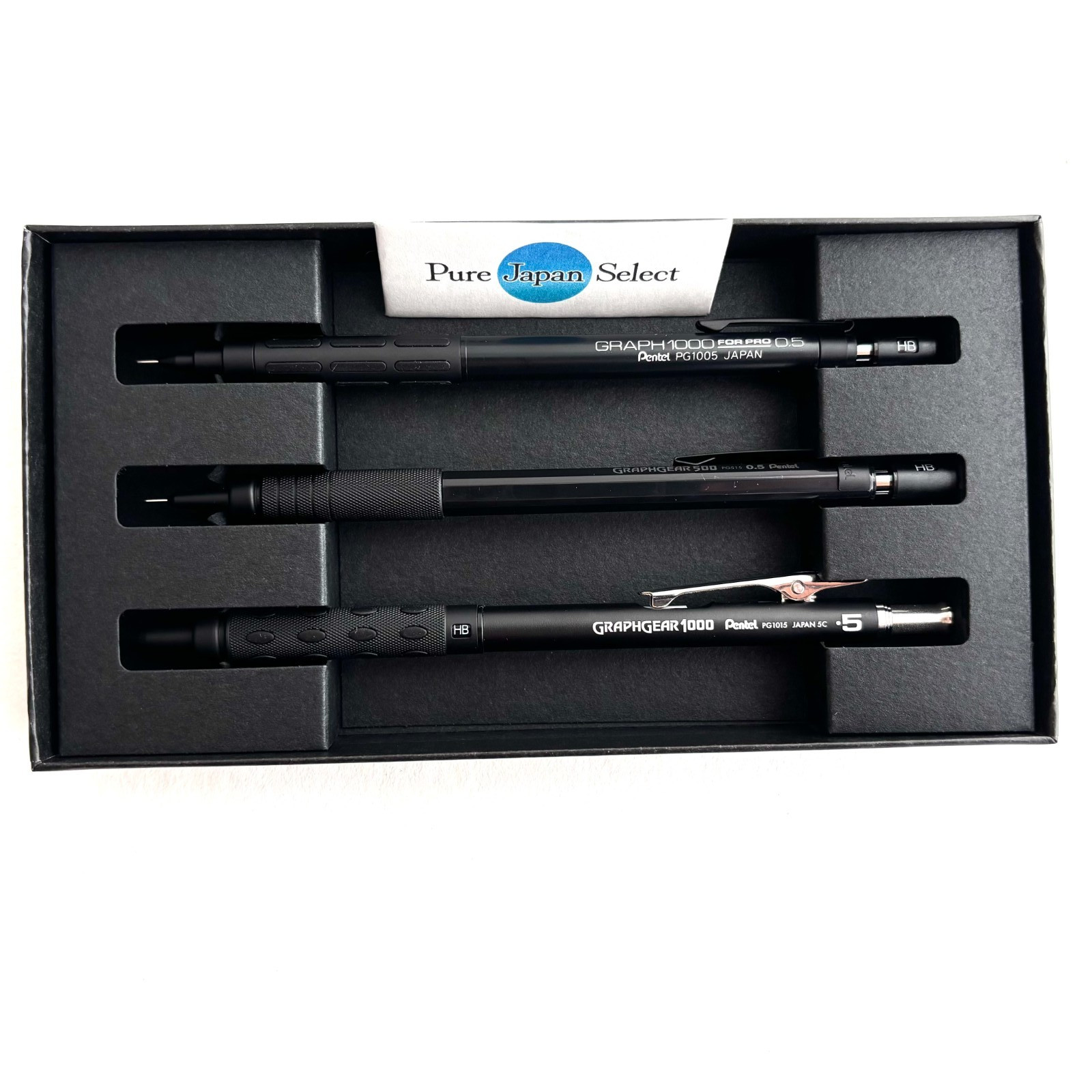 Pentel 60th Anniversary Limited Set of 3 Black Graph1000/GraphGear Exclusive