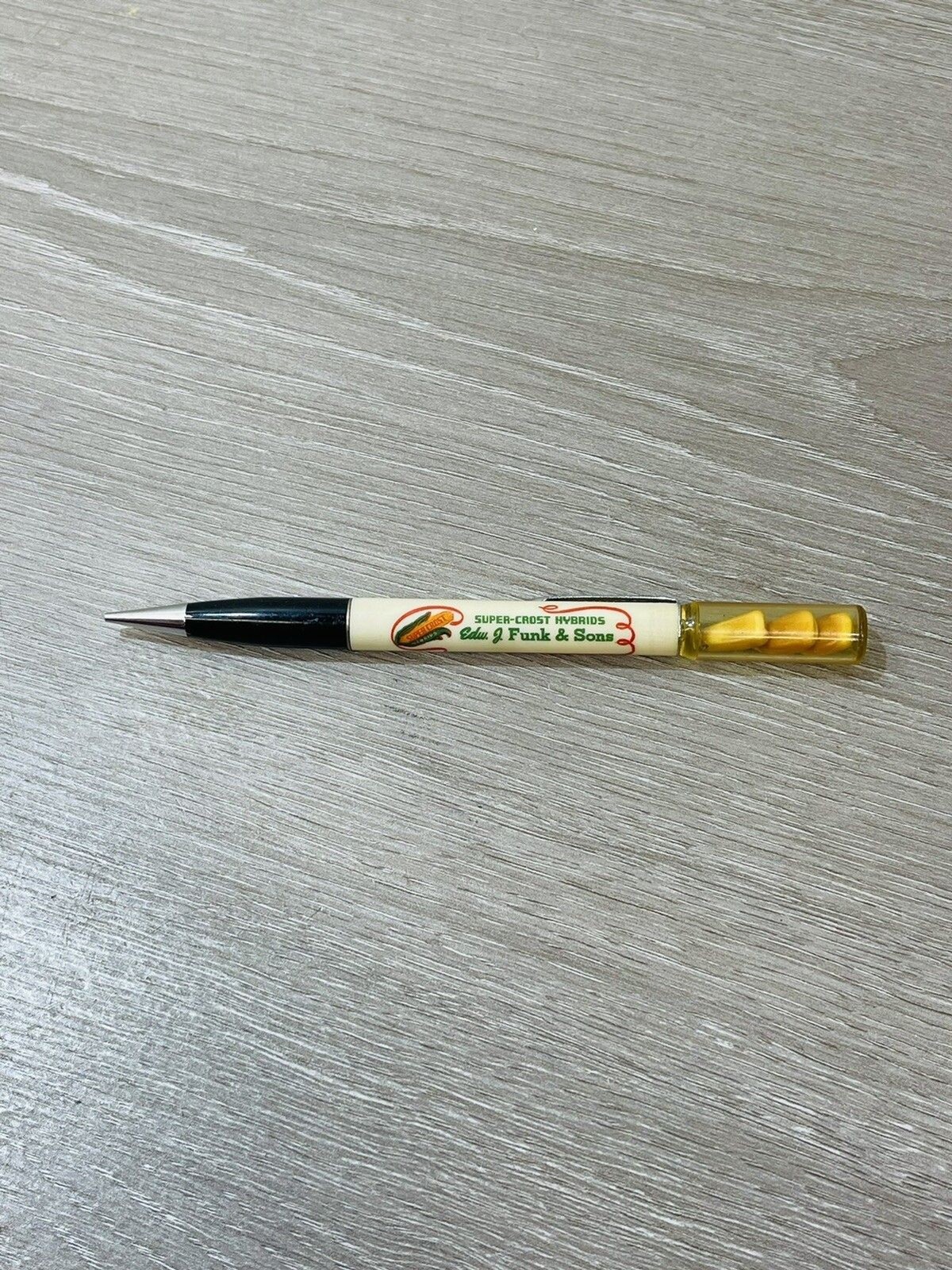 Rare Vtg Super Crost Hybrids Corn Ritepoint Mechanical Pencil Sample Display Top