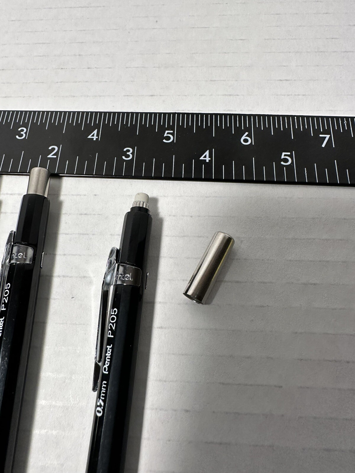 4 Pentel Mechanical Pencils 0.5 mm P205 Vintage Black Barrel Japan Click Top
