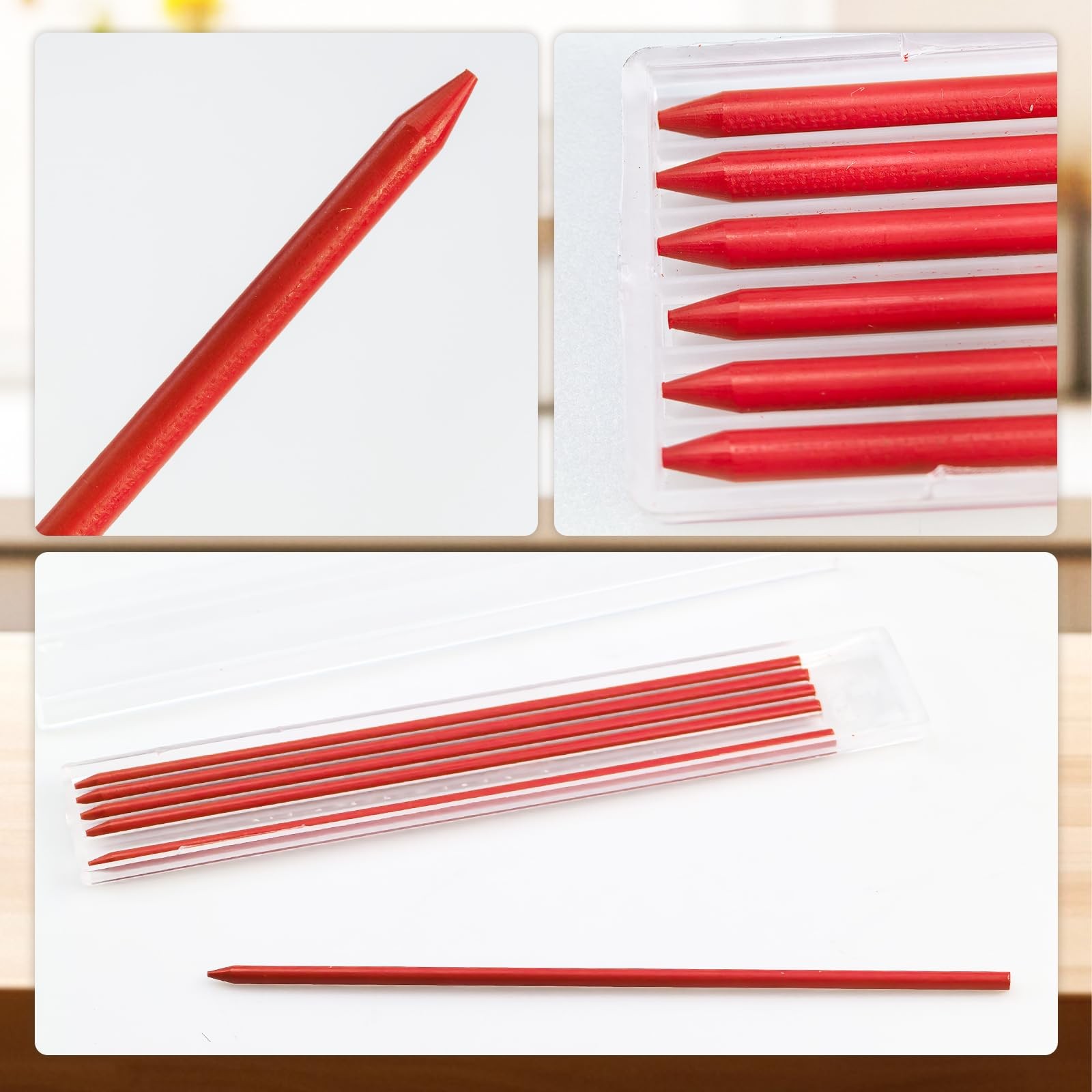 48 PCS 2.8mm Solid Carpenter Pencil Lead Refill Woodworking Mechanical Tool