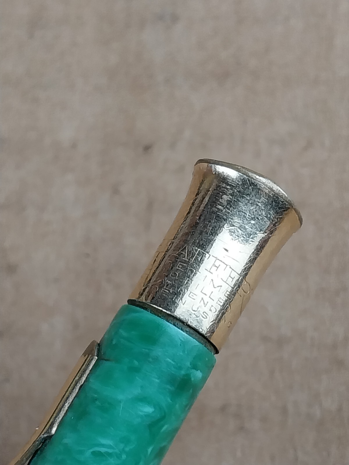 1920s Sheaffer’s Jade Green Life Time Mechanical Pencil Gold Trim Works
