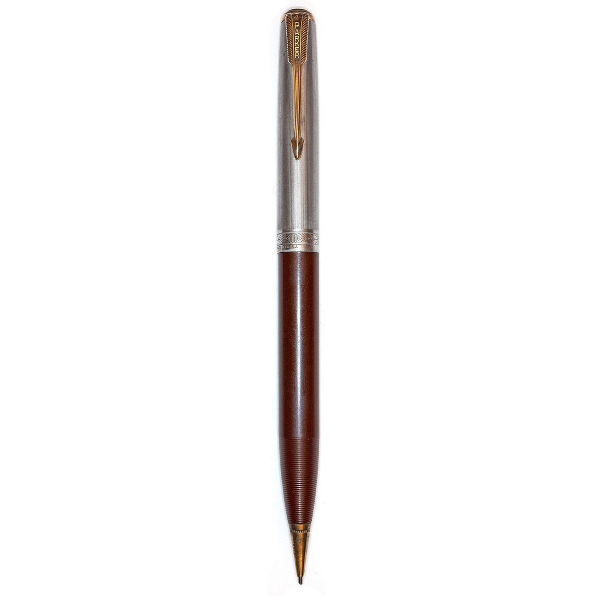 Parker 51 Heritage Cordovan Brown Sterling Silver Cap Mechanical Pencil 1940 9mm