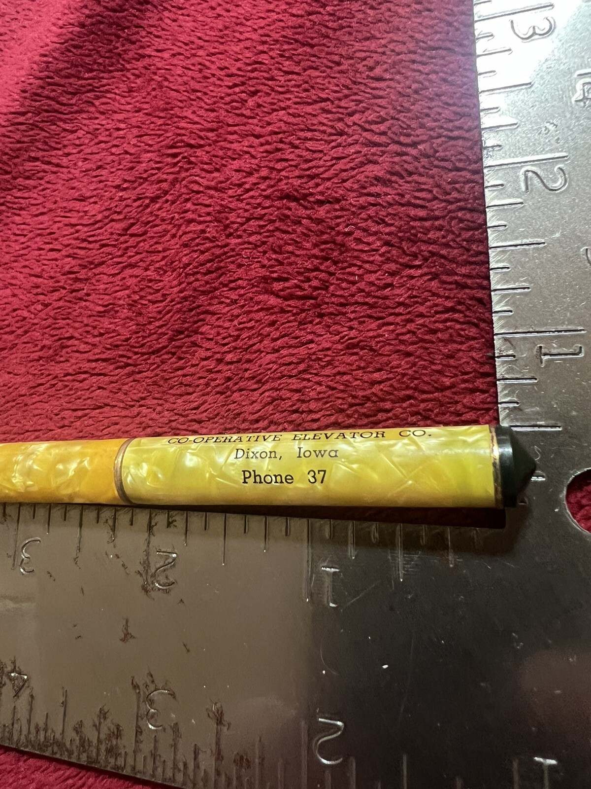 Vintage Cracked Ice Mechanical Pencil, Dixon (IA) Co-op Elevator. Phone 37!