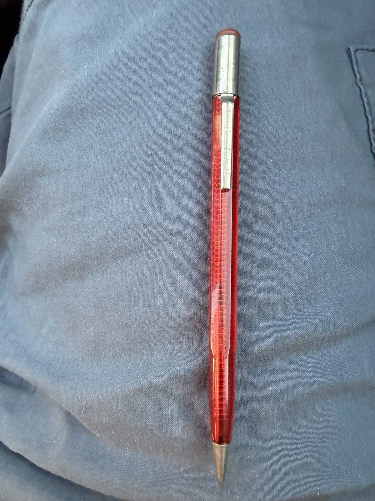 Vintage Scripto Classic Mechanical Pencil Translucent Red 1.1mm Twist Working