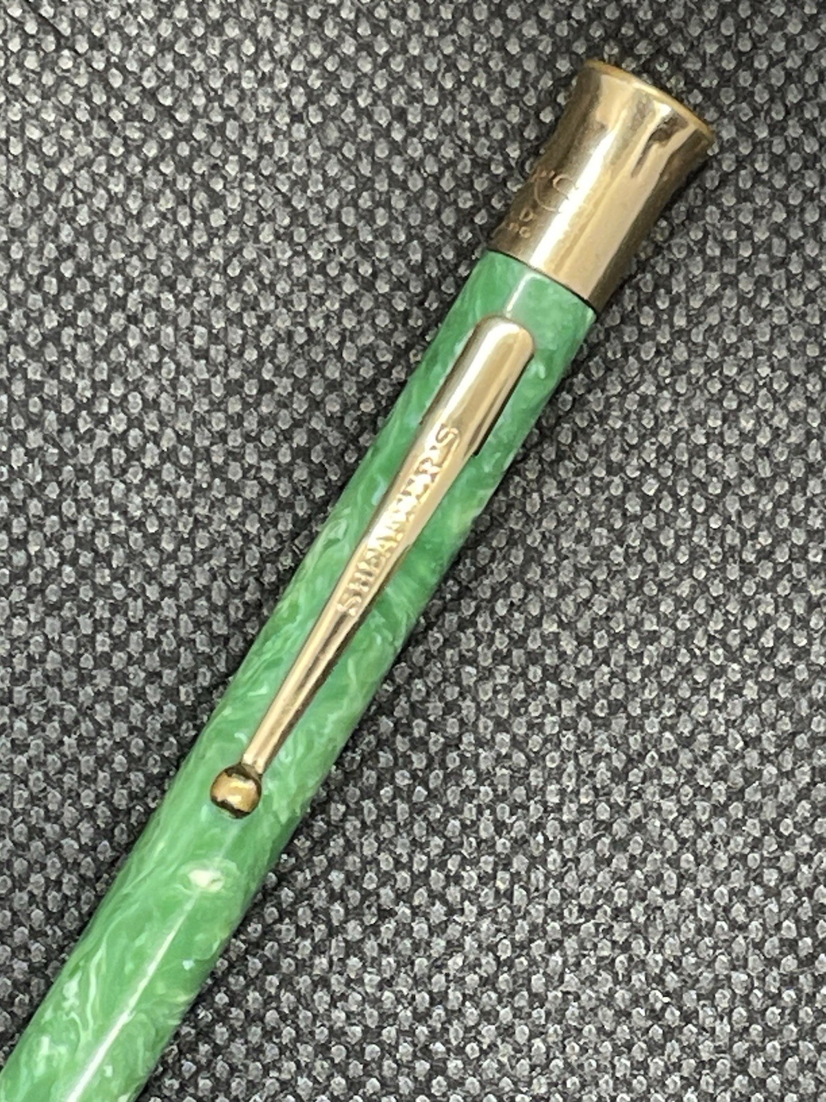 Sheaffer Lifetime Thin Jade Green w/Gold Trim 1.1mm Pencil – 1920’s