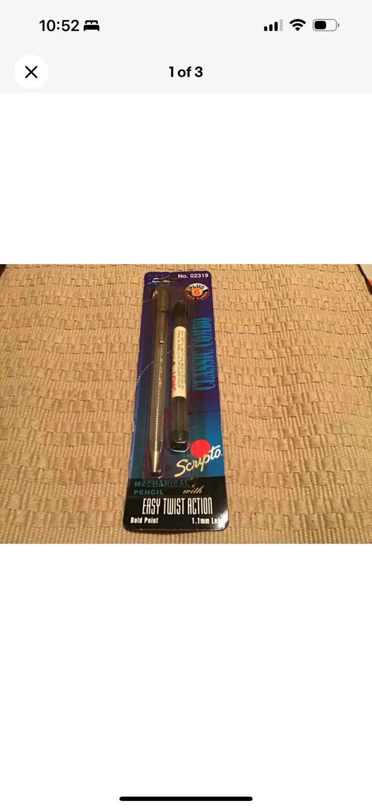 VTG 1993 Scripto Classic Combo Twist Mechanical Pencil 1.1 02319 W/Refill Clear