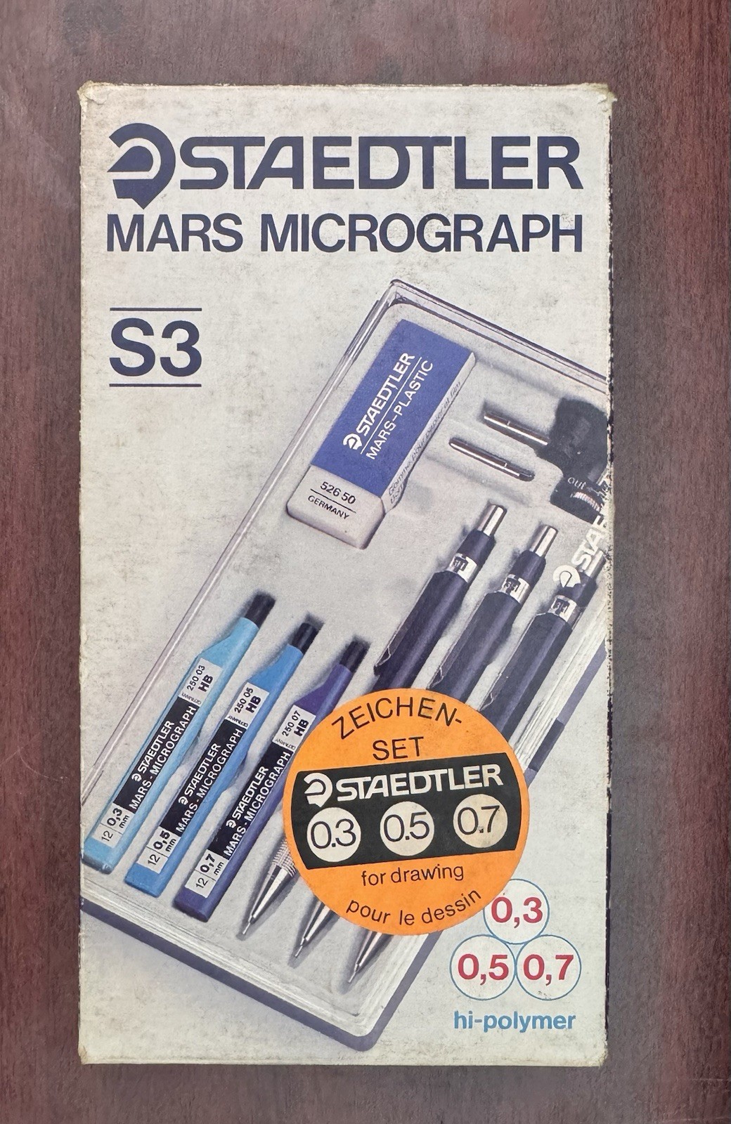 Rare Staedtler Micrograph HS 771 Full Drafting Set 0.3/0.5/0.7 mm