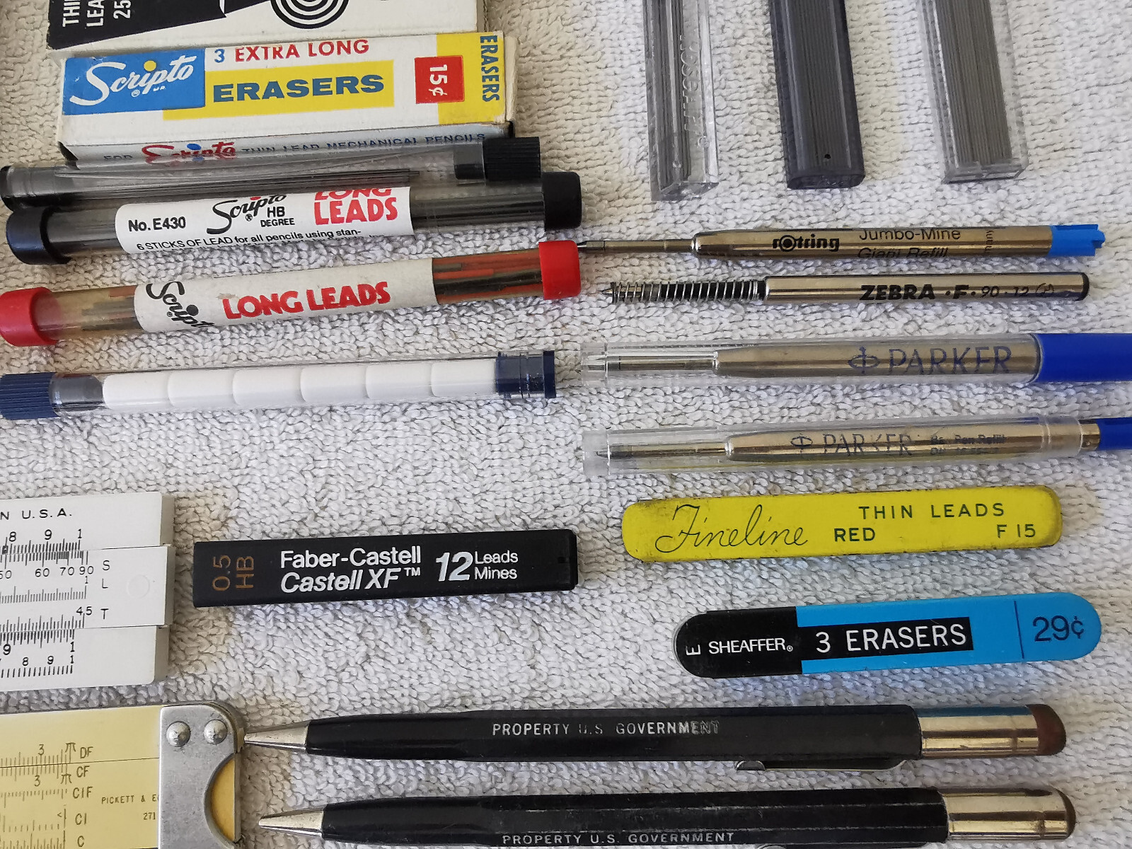 Huge Lot Mechanical Pencils Leads Erasers Zebra Castell RoseArt K+E Paper Mate