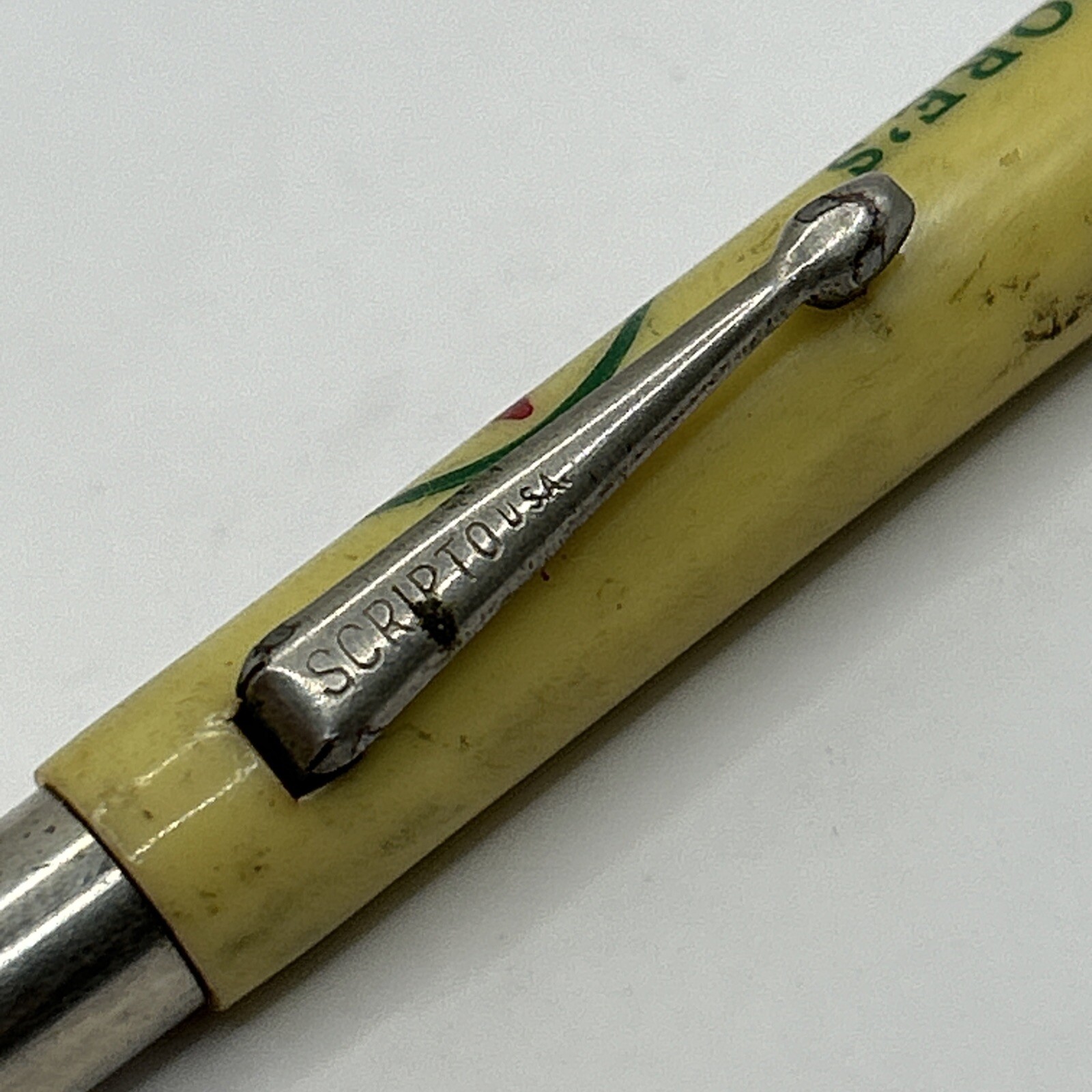 VTG Scripto Mechanical Pencil MOORE’S TEXACO SERVICE Gas Station Mt. Vernon, IL