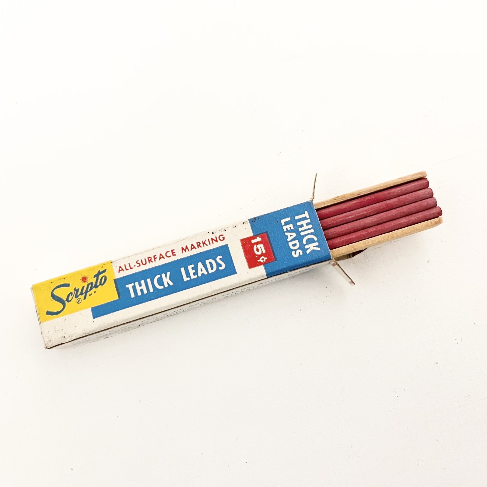 Scripto Pencil Marking Leads Thick Red 9 Packs