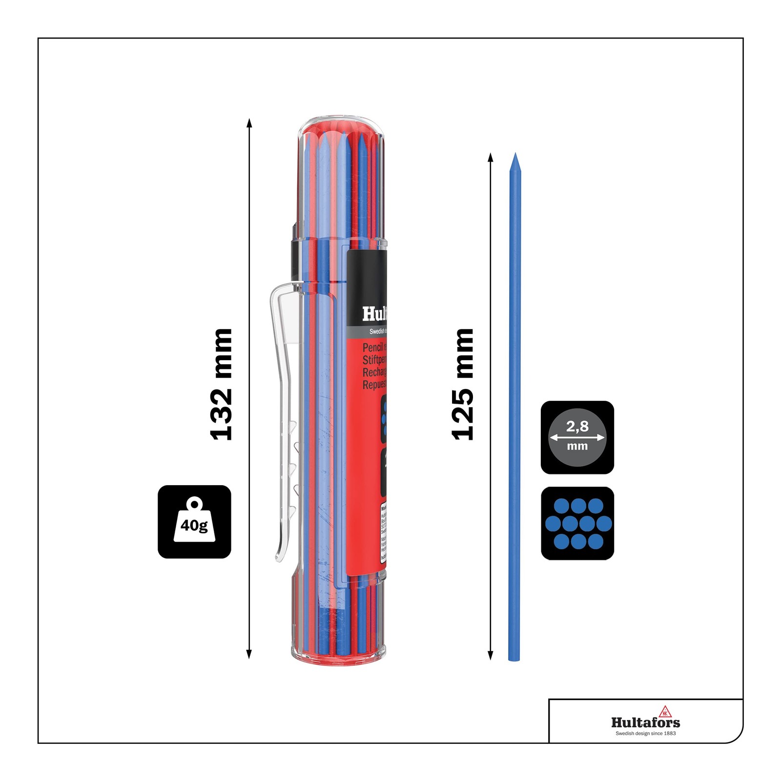 Tools 650170 Dry Marker Refills HRD Heavy Duty MultiPurpose Blue 10 Leads