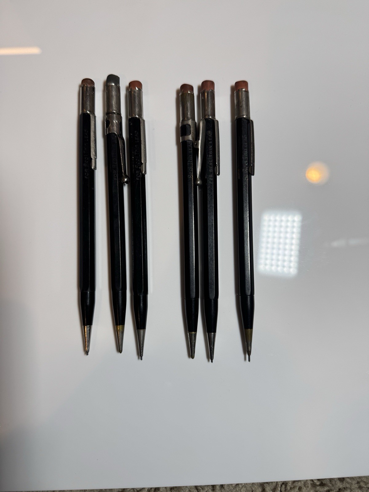 Vtg Lot Of 6 1960s Autopoint 0.9mm Mechanical Pencils For Real Thin Lead WORKING
