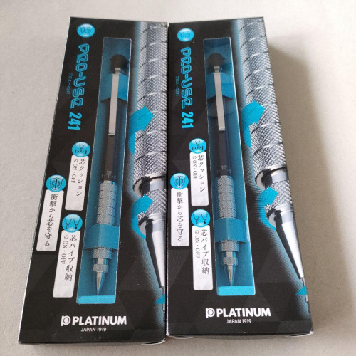 single Platinum automatic pencil 0.5mm Black Blue Unopened From JAPAN