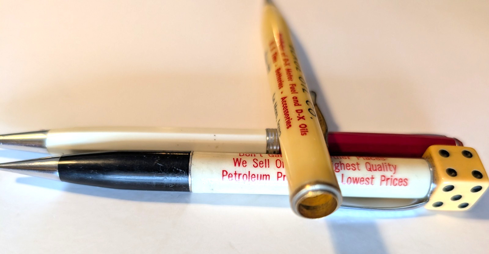 Vintage Firestone, Blaue & Woerner Oil Companies Advertising Mechanical Pencils