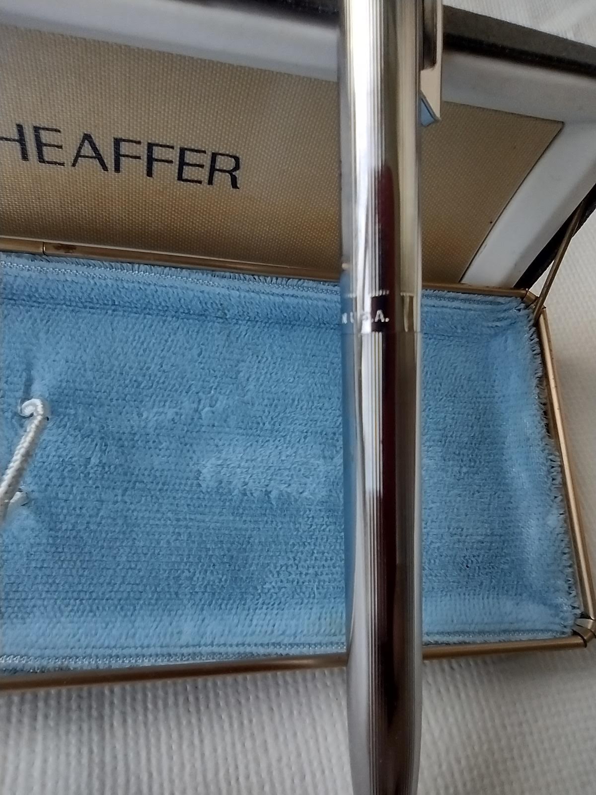 NEW 1970’s SHEAFFER MECHANICAL PENCIL 506 WHITE DOT SILVER CHROME USA HARD BOX
