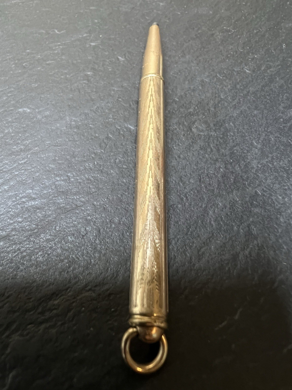 VINTAGE GOLD FILLED MECHANICAL PENCIL FOB PENDANT 2 3/4 INCHES LONG LARGE LEAD