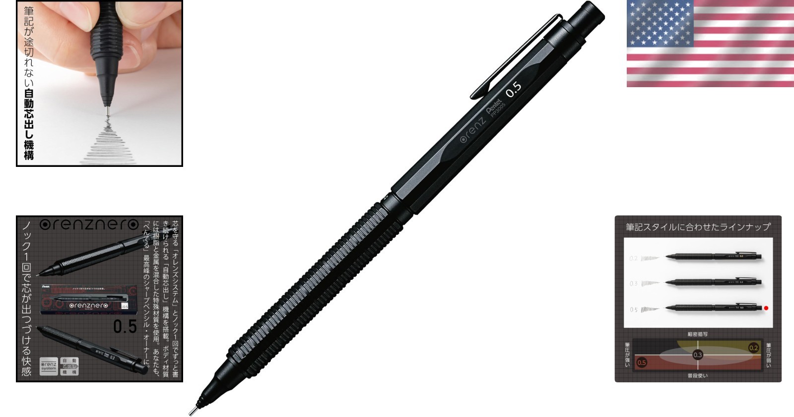 Orenznero 0.5mm Mechanical Pencil – Retractable & Refillable Design