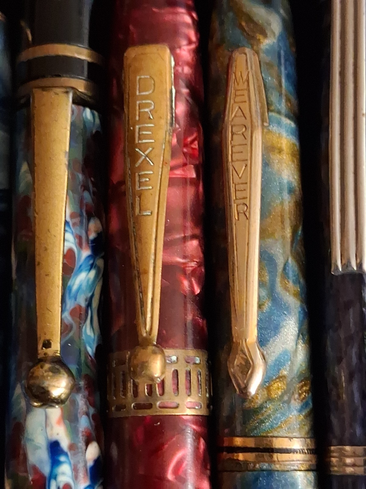 Vintage Celluloid Marbled MCM Mechanical Pencil Lot 11