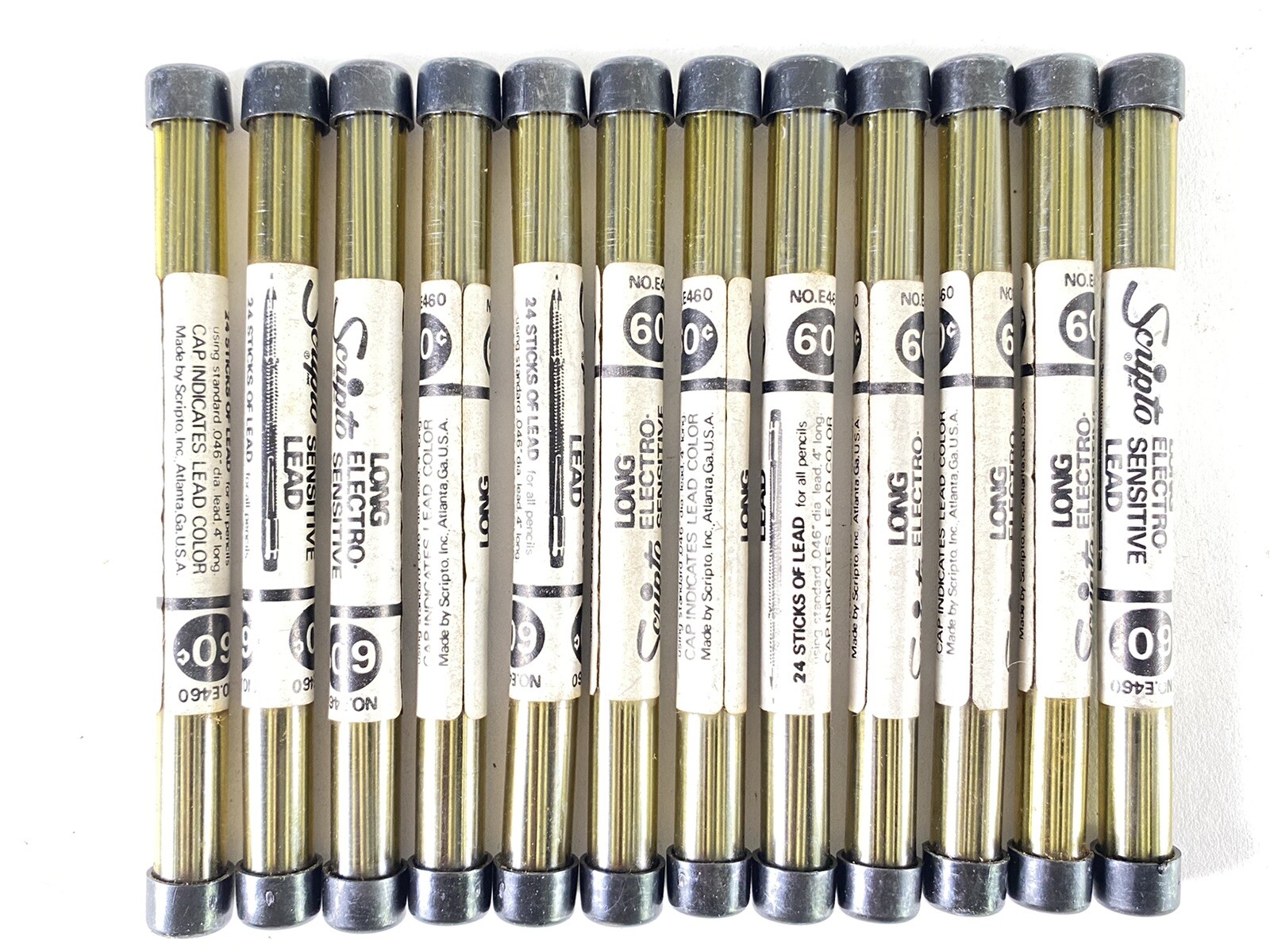 NOS Scripto E460 Long Electro Sensitive Lead (12) One Dozen original box! .046