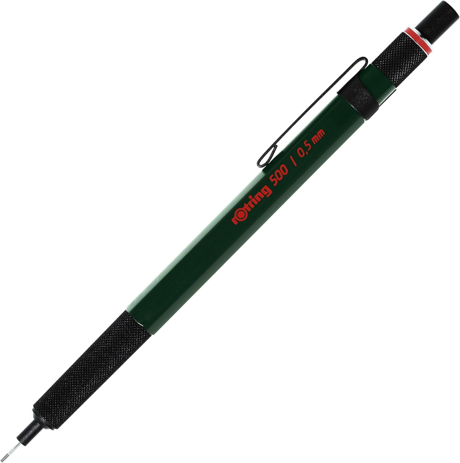 500 Mechanical Pencil, Green Hexagonal Plastic Barrel and Non-Slip Textured Meta