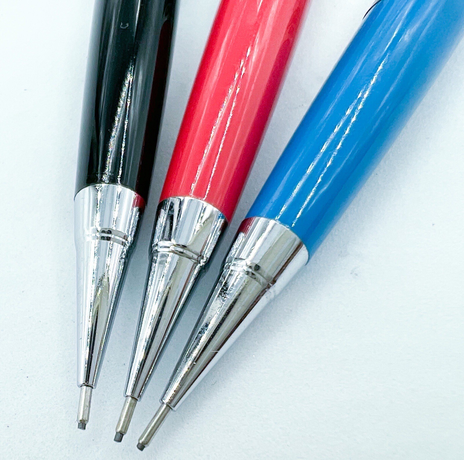 NOS Newman 3pcs Etched Mechanical Pencil 0.5mm retractable sliding sleeve