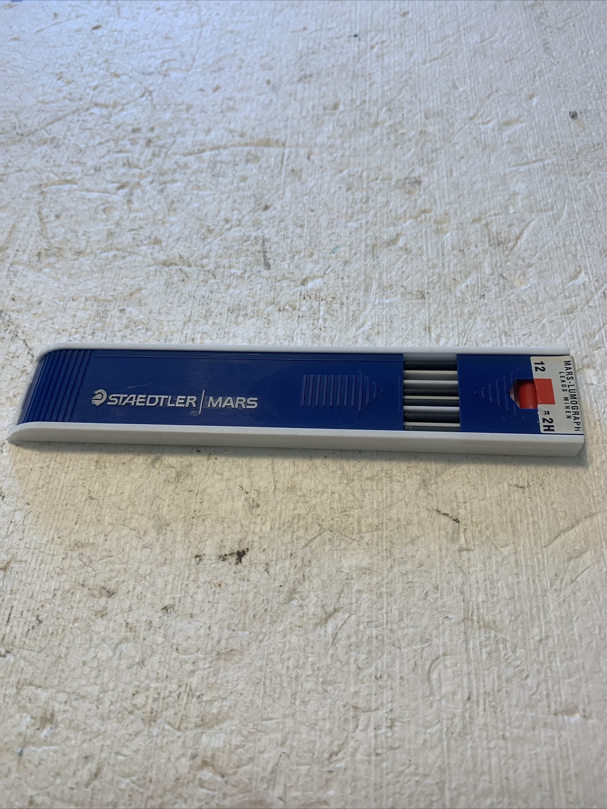 Vtg Staedtler Mars Lumograph #200 2H Drawing Pencil Leads Minen of Box Of 12