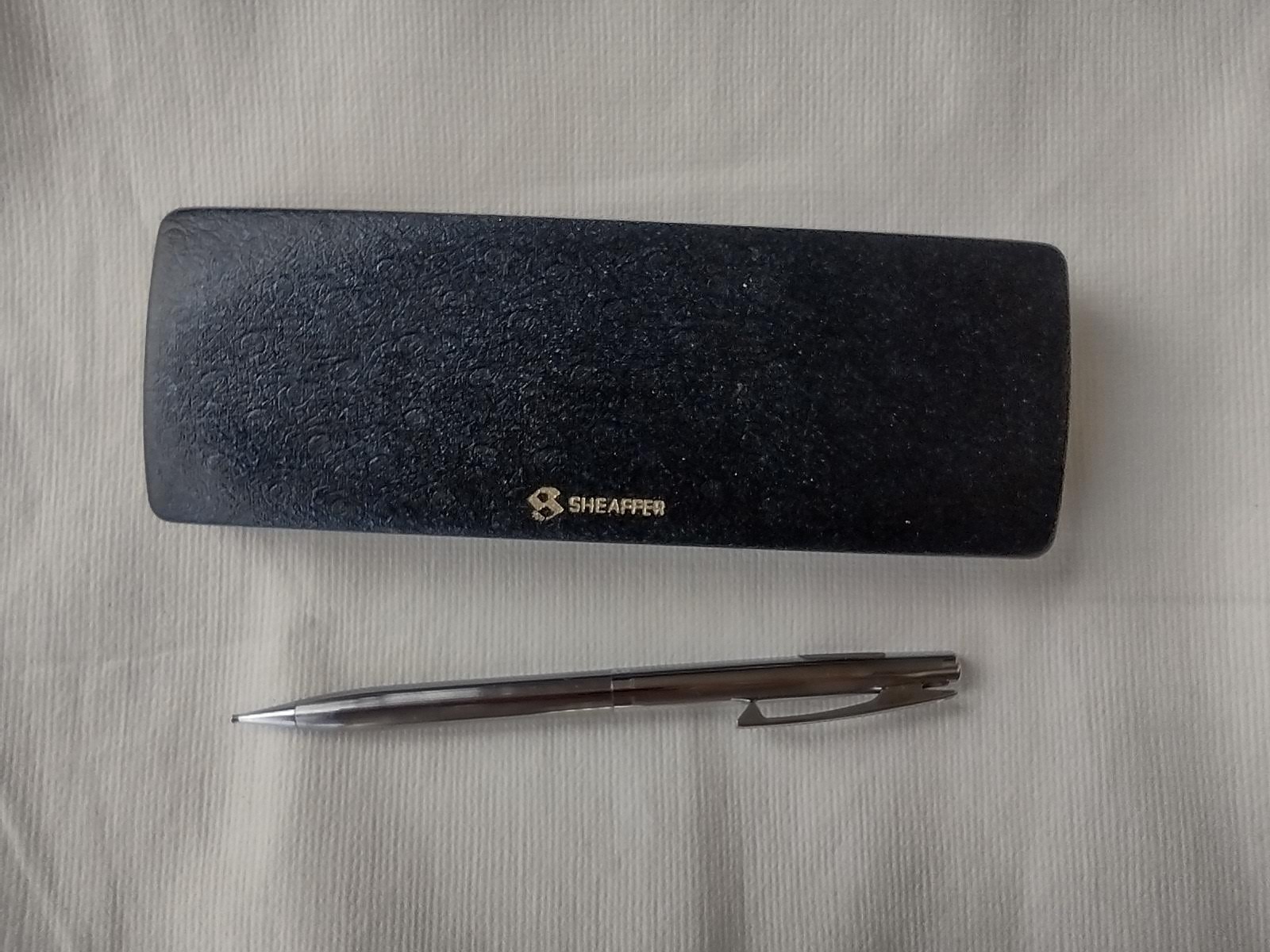 NEW 1970’s SHEAFFER MECHANICAL PENCIL 506 WHITE DOT SILVER CHROME USA HARD BOX