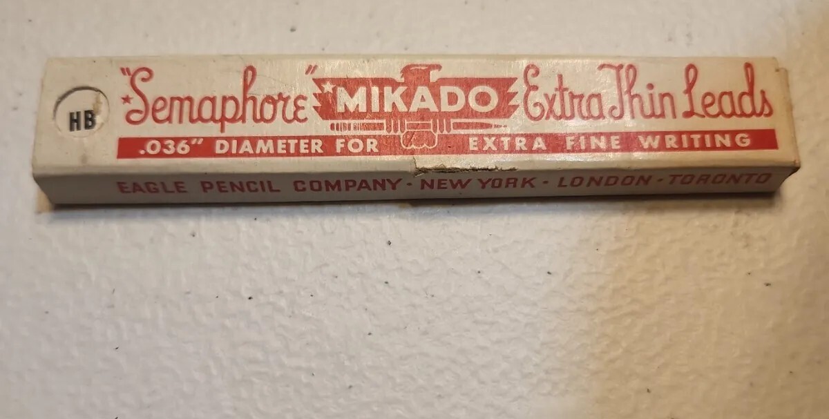 Vintage Semaphore Mikado extra thin leads,.036″ dia., 75-76 Black,1936 packaging