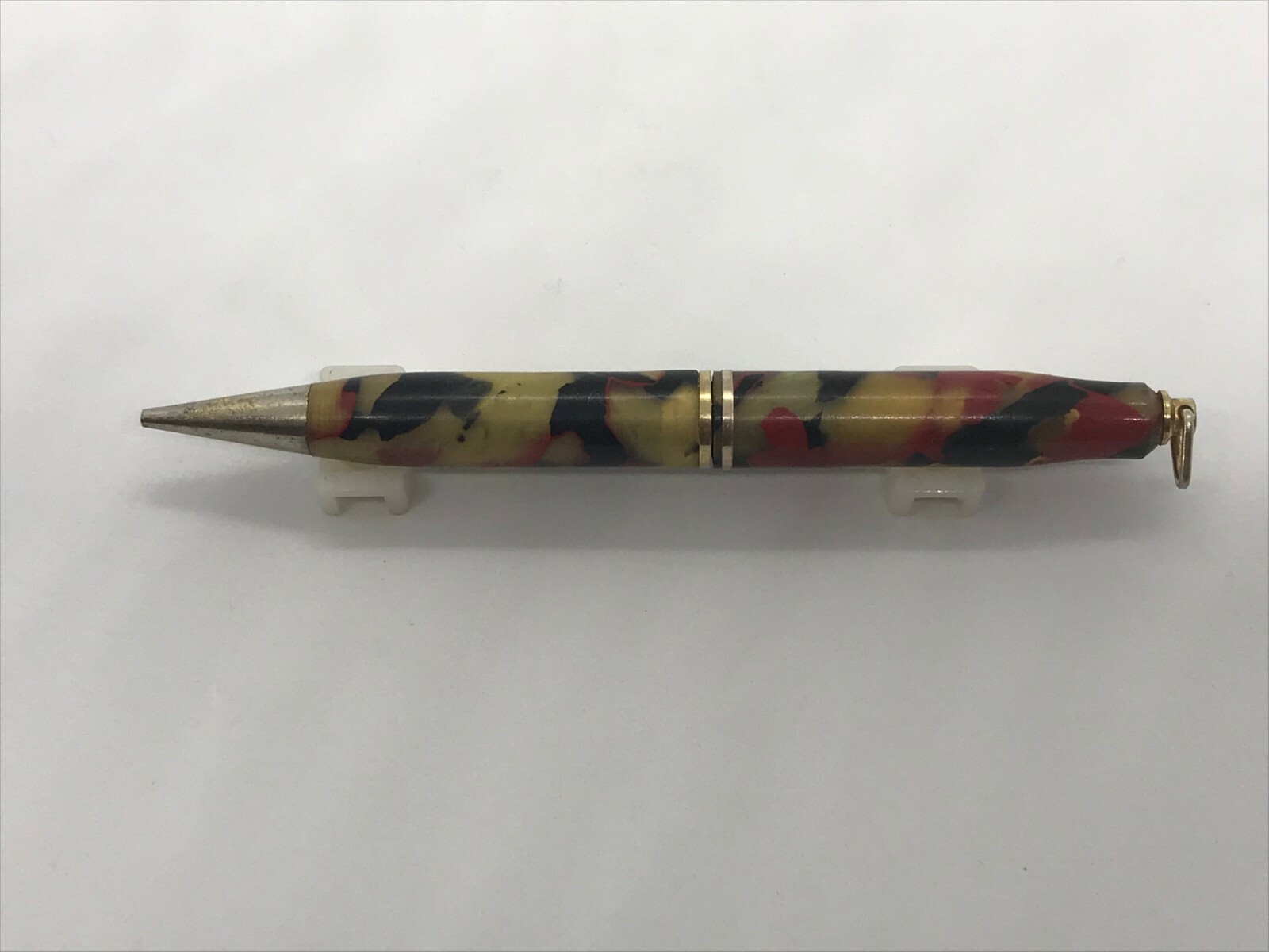 Vintage Red, Black, Off White Marbled Mechanical Pencil