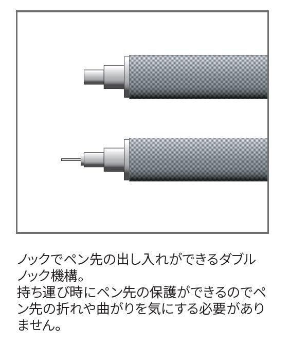 Quitera Double Knock Mechanical pen KS-02 0.5 Black