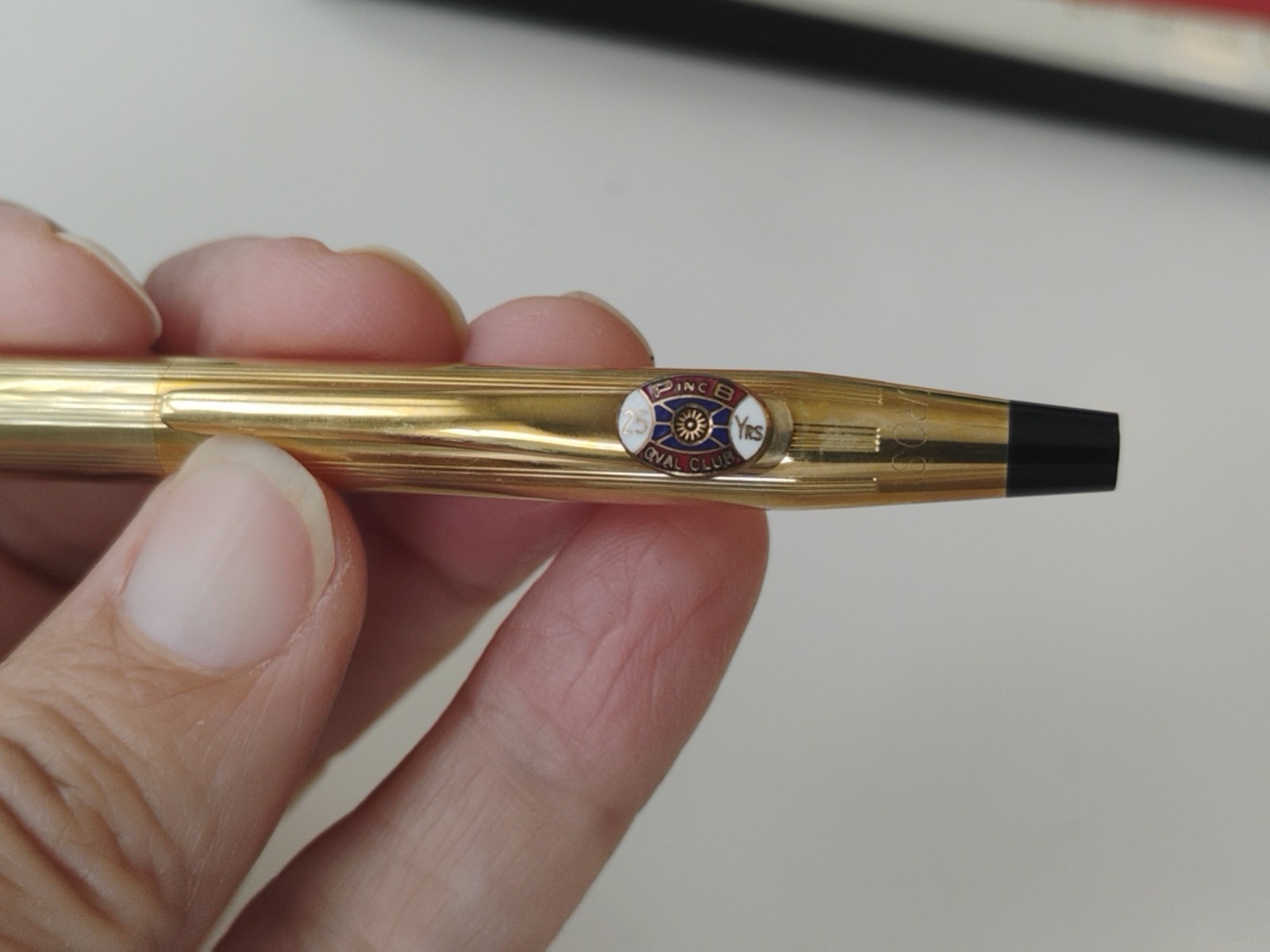 Vtg 14KGF CROSS Retractable Mechanical Pencil w/ Orig Case & Lead, Pitney Bowes