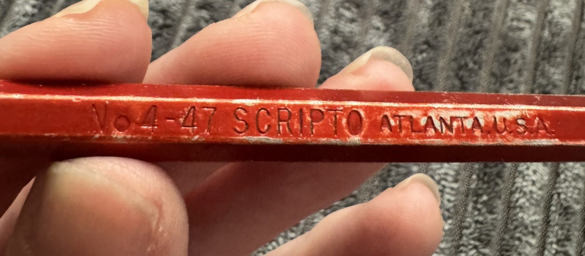 SCRIPTO No. 4 – 47 Metal MECHANICAL PENCIL Red VINTAGE MCM Atlanta GA