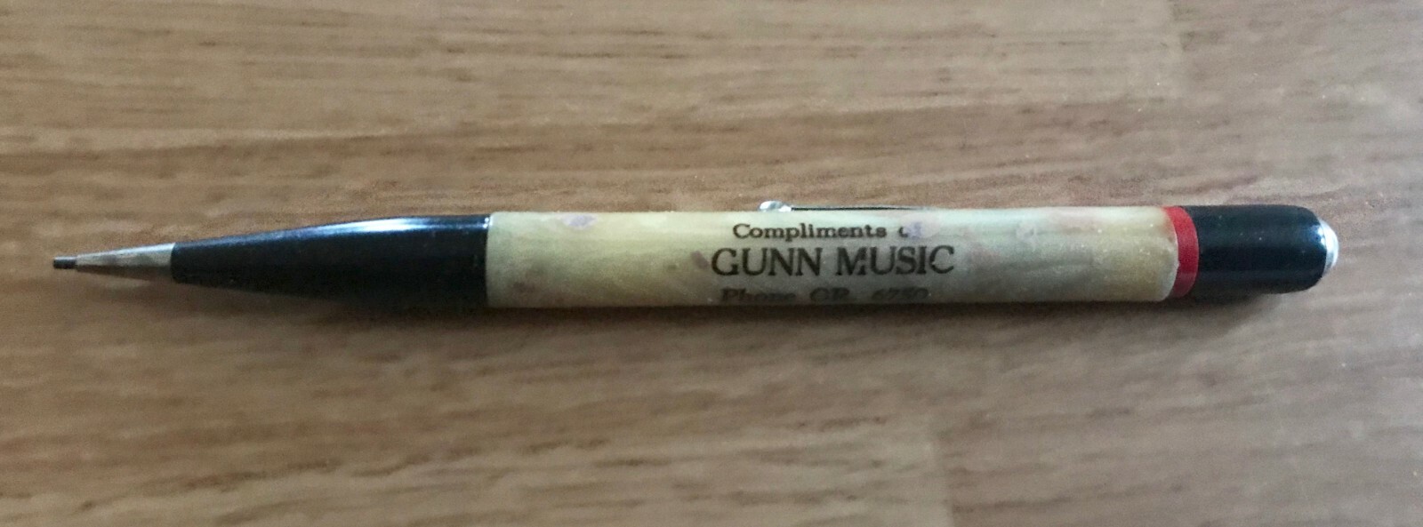 Vintage Redipoint Mechanical Pencil Advertising Gunn Music Dearborn Michigan