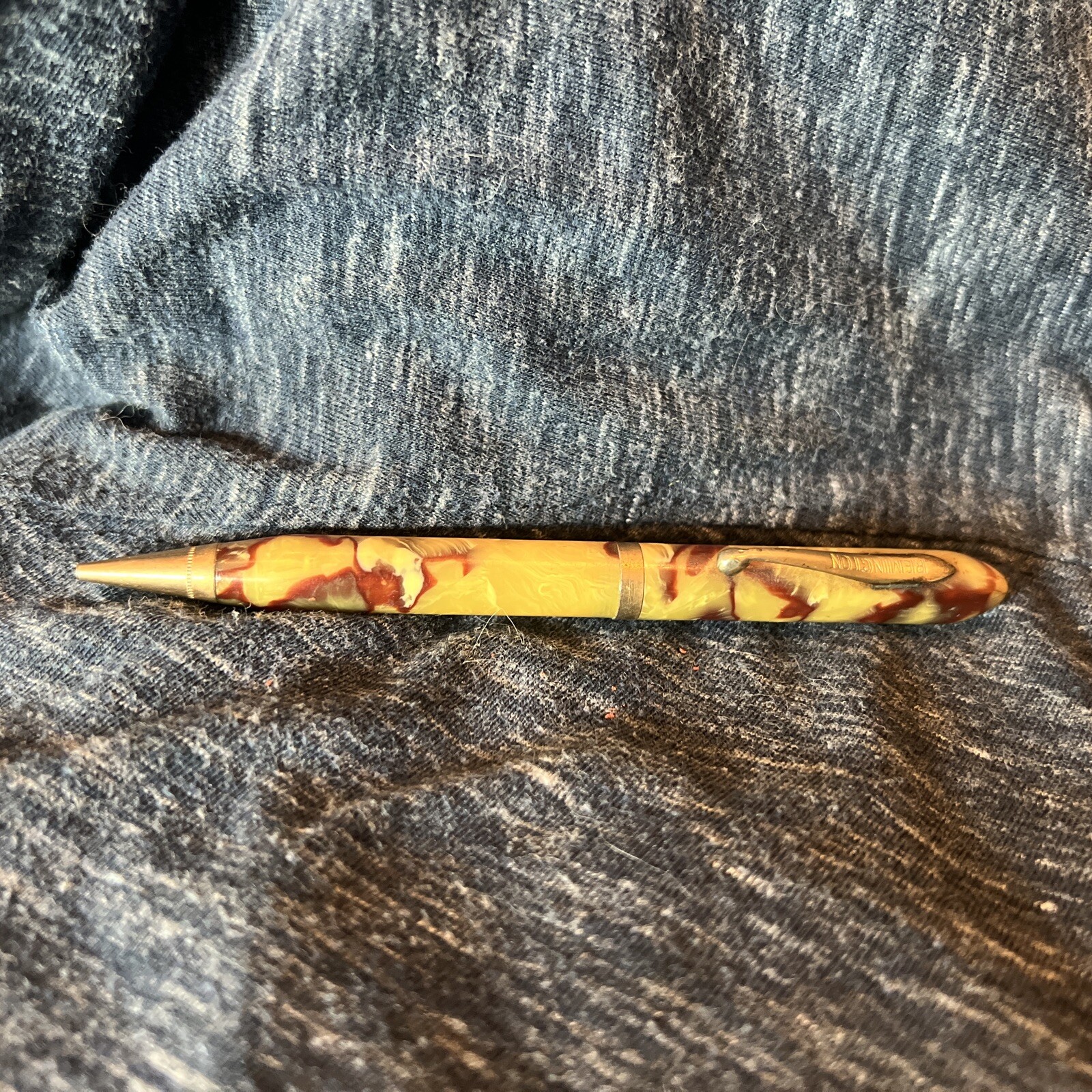 Remington Pen Co Marbled Burgundy Carmel Pin Or Pencil Pen Shell Only No Insides